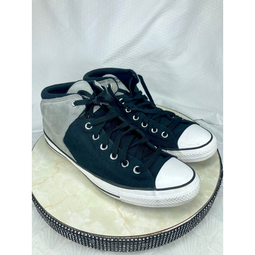Converse High Street Mid Shoes Men 13 Black Grey Suede Streetwear Skate Sneakers